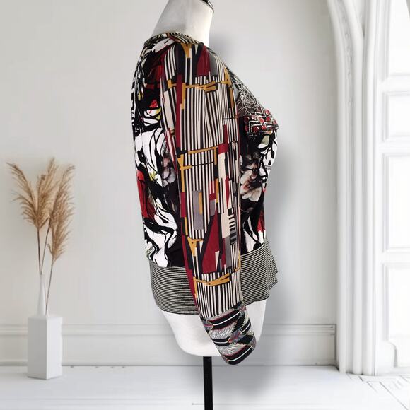 Bryon Lars Beauty Mark Top Size 8 Abstract Mixed Print Media Designer Blouse - Picture 5 of 16